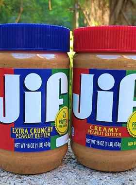 Jif Peanut Butter 美国进口涂抹面包早餐酱料吉夫柔滑粗粒花生酱