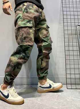 Men's Camo Print Multi-pocket Cargo Pants