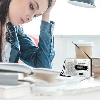 Portable Mini Radio Built-in Speaker Music Player Battery