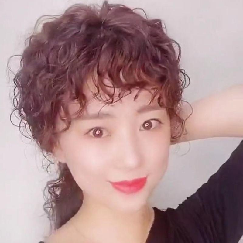 超轻薄无痕高档假发真头发羊毛卷透气假发片薄款蓬松卷假发卷发