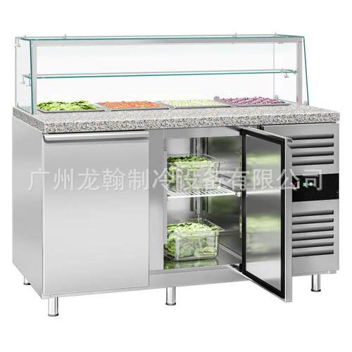 冷水藏箱果捞展柜商用冰操作台披萨龙翰撒料台沙示拉工作台带玻璃