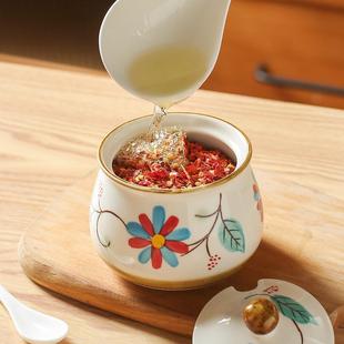 辣椒油罐猪油罐 中式 调味罐陶瓷调料罐盐罐家用厨房调料盒组合套装