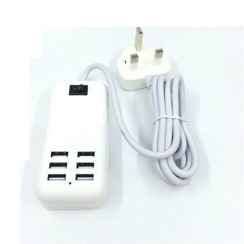 USB HUB电源线USB充电器一拖四拖六扩充器1分6分4集线器欧美英规