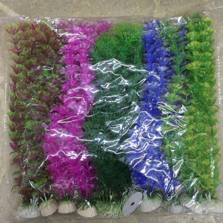 鱼缸造景仿真水草植物仿真草丛绿色树造景装饰 3节香草绿色