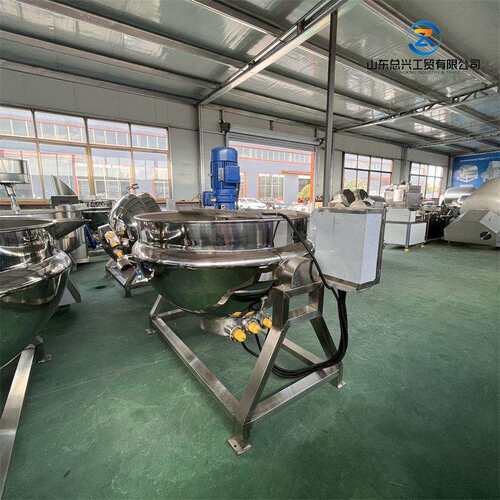豆沙馅料全自动炒锅 卤味熟食煮锅夹层锅 可倾式混合搅拌夹层锅