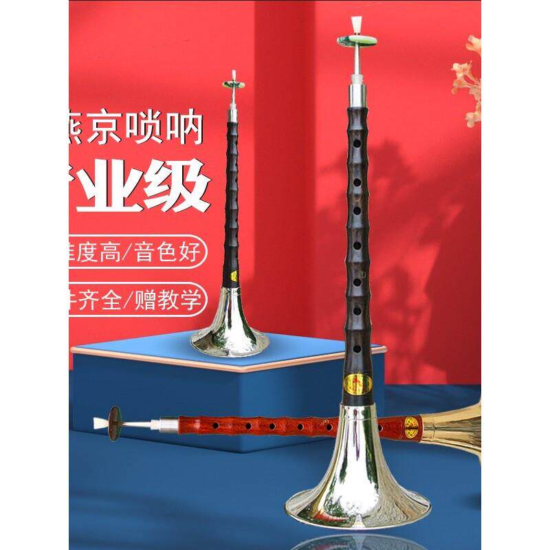 明轩坊唢呐乐器初学者黑檀乌木d调入门专业级降b调锁呐演奏全套