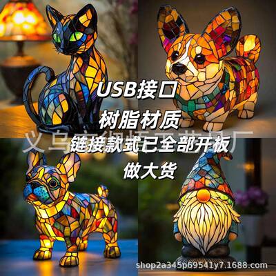 新款CatLamp-DachshundLamp-BigfootLamp动物LED灯摆件