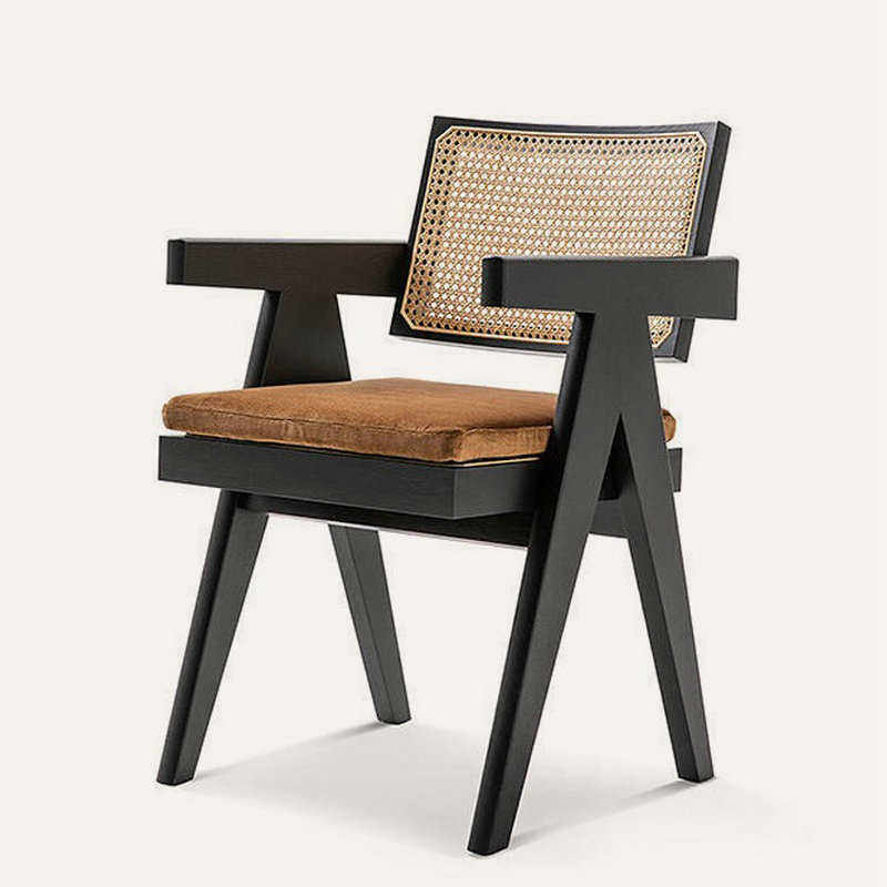实木家用靠背藤编餐椅民宿餐厅北欧中古椅网红昌迪加尔椅子批发,住宅家具,餐椅,淘宝优惠券,粉丝福利购,淘宝优惠卷