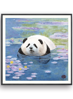 【限时漏捡】新锐国潮艺术家 清猫绘《悠游荷塘间》限量版画