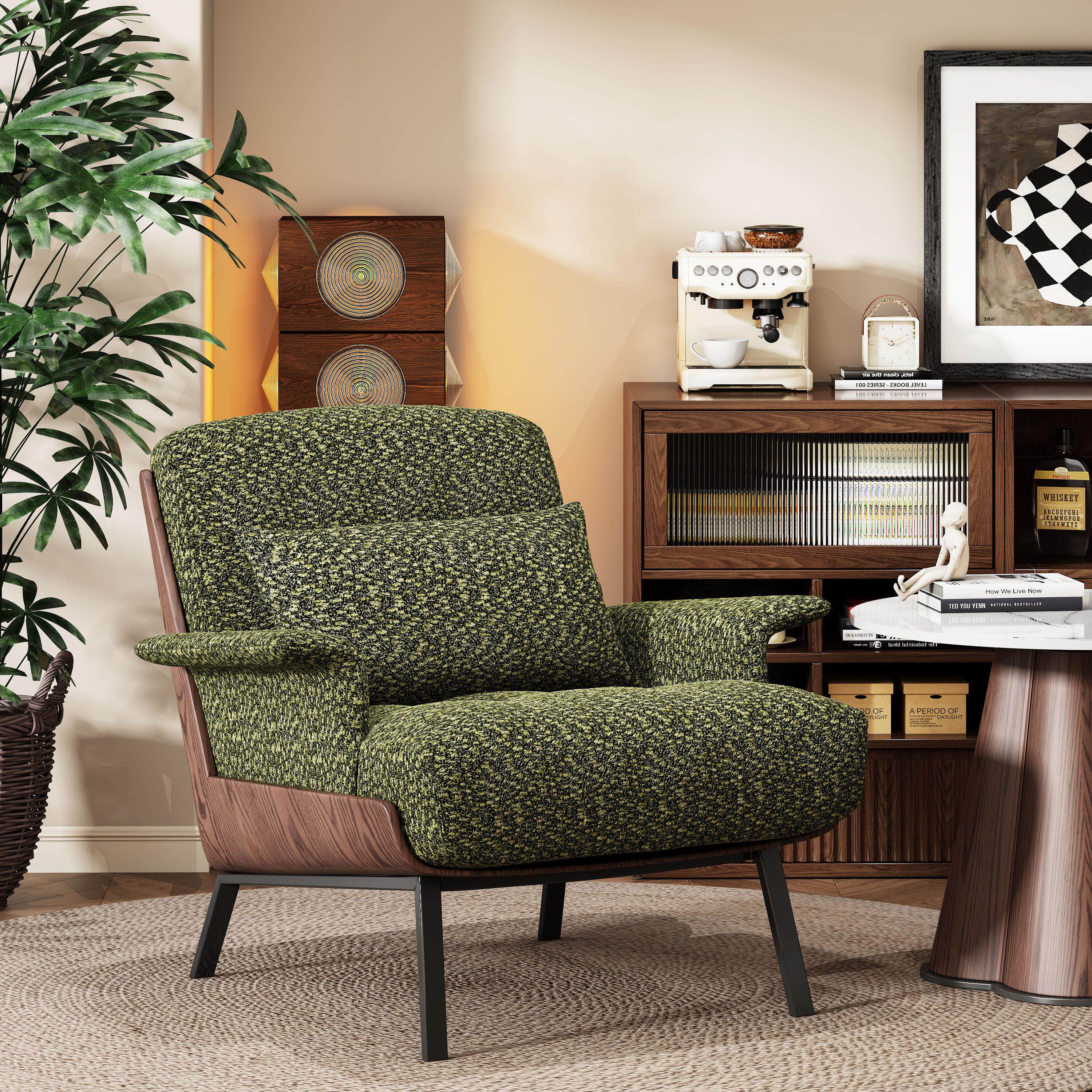 复古Daiki单人沙发椅书房卧室躺椅中古客厅休闲椅阳台单人位