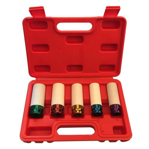3PC1/2彩色套筒组套 5件套气动轮胎保护套筒汽修轮胎五金工具