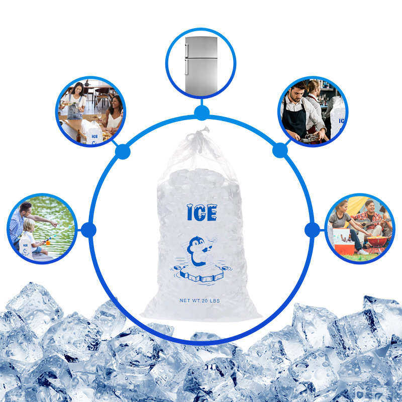 现货20磅抽绳冰袋 冰块包装塑料袋 PE透明冰袋抽绳束口冰块包装袋,厨房/烹饪用具,冰格/制冰袋,淘宝优惠券,粉丝福利购,淘宝优惠卷
