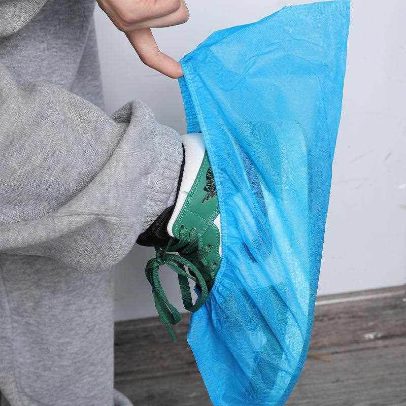 新款直销一次性无纺布鞋套加厚加大室内家用反复使用防尘防滑脚套