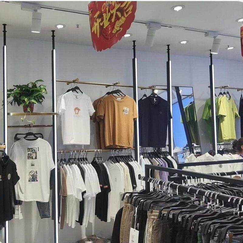 服装店带灯展示架上墙商场男女装专用陈列货架发光挂衣服架子组合