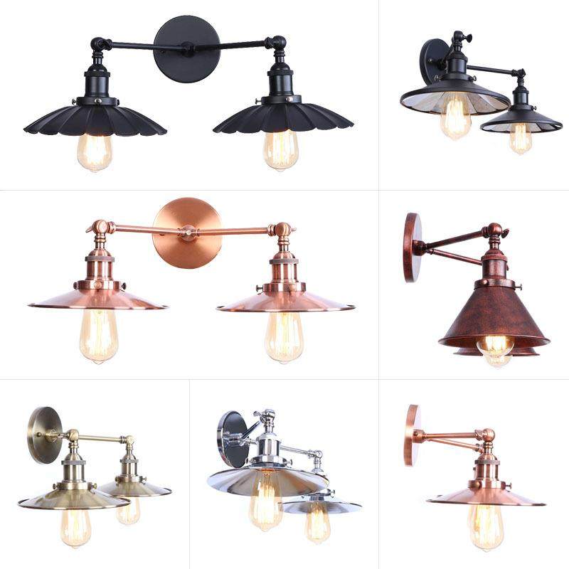 loft复古工业风 过道楼梯走廊阳台 简约创意餐厅酒吧铁艺双头壁