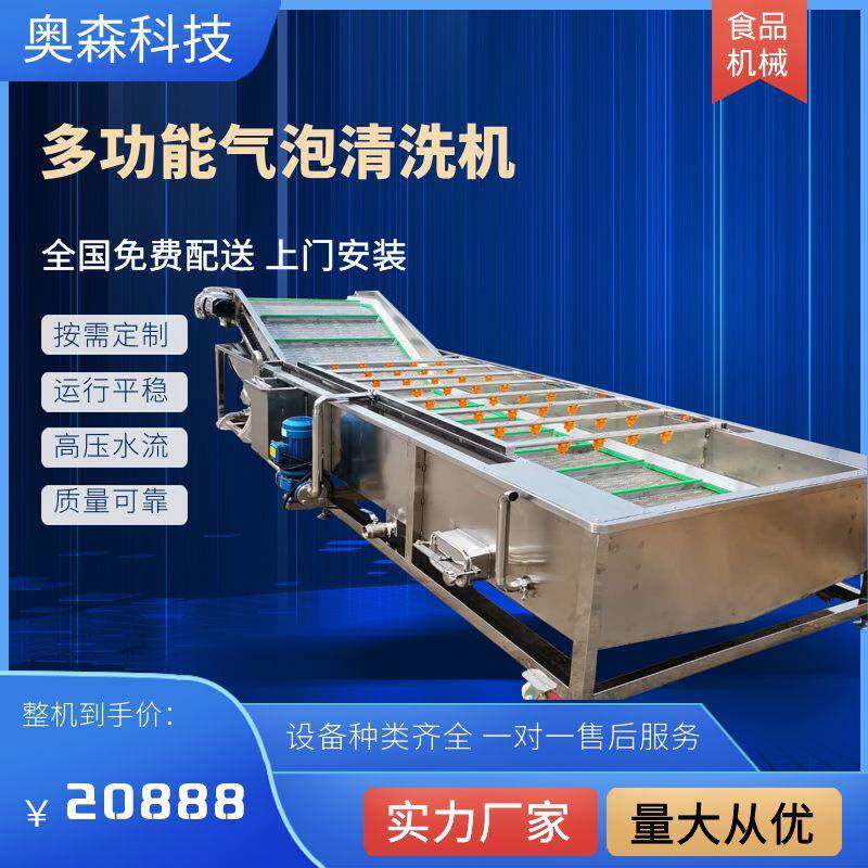 西红柿气泡清洗机 全自动玉米去杂清洗流水线 叶类蔬菜气泡清洗机