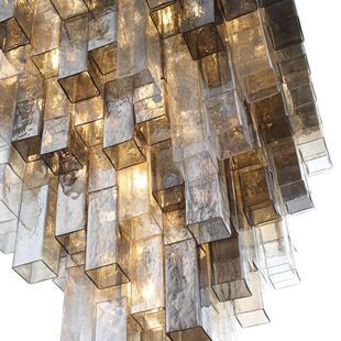 VC新款 楼大厅吊灯楼梯跃层挑高轻奢设计师酒店玻璃大吊灯 别墅复式