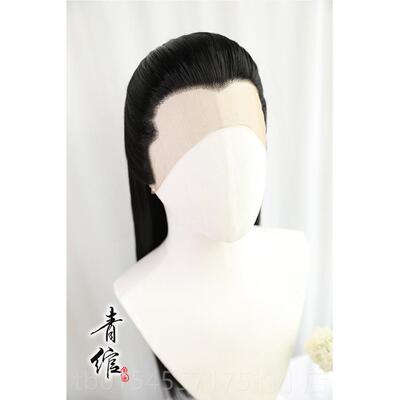 正品汉服手影视美尖勾假发人头套 古风古装月上重火男罗云熙