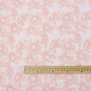 布料 蓬蓬裙箱包时装 粉色木棉花朵提花面料 色织浮雕面料挺括时装