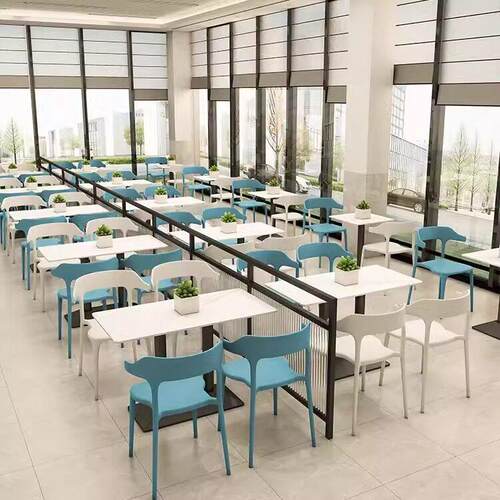商用餐饮岩板桌椅学校公司员工食堂餐桌椅小吃快餐店饭店餐椅组合