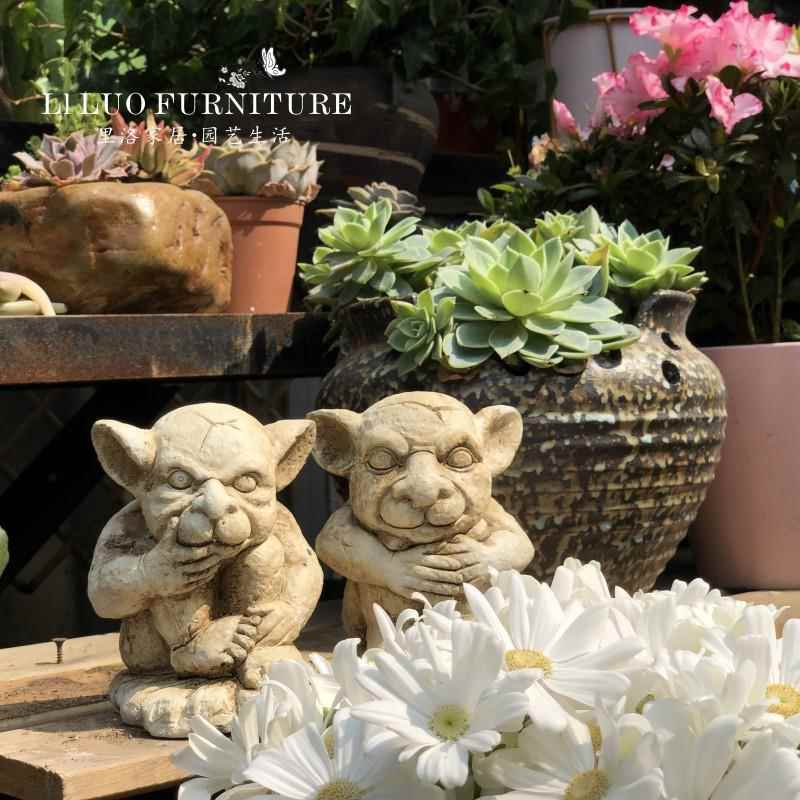 出旧口原单做怪兽雕t5656231像动花园庭院阳台花架小物装饰品摆件