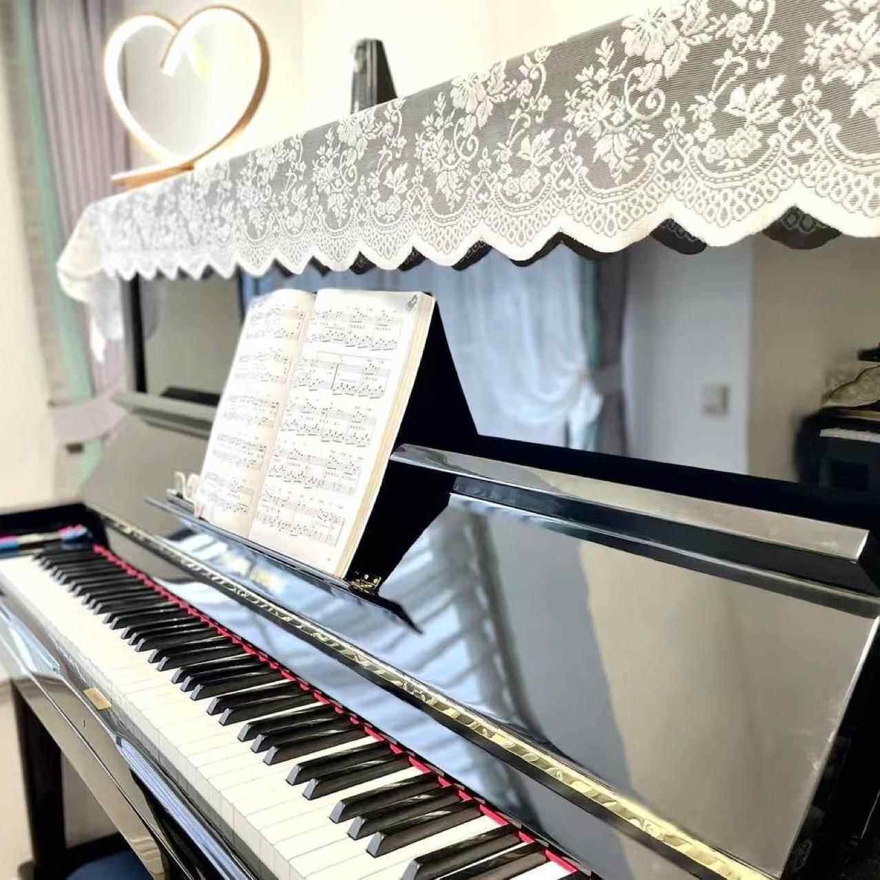 盖巾现代简约钢琴罩半罩钢琴巾全罩防尘蕾丝盖布