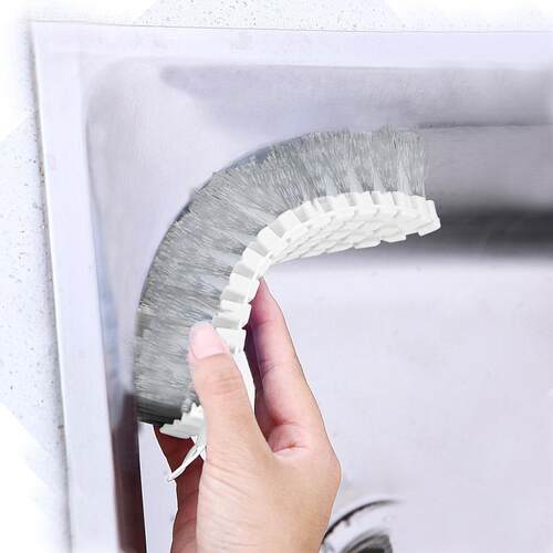 Flexible plastic floor brush, laundry brush, tile brush, gap