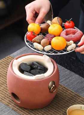 围炉煮茶罐罐茶煮茶炉室外内家用全套烧烤炉户RYW炉打边烤火壶泥