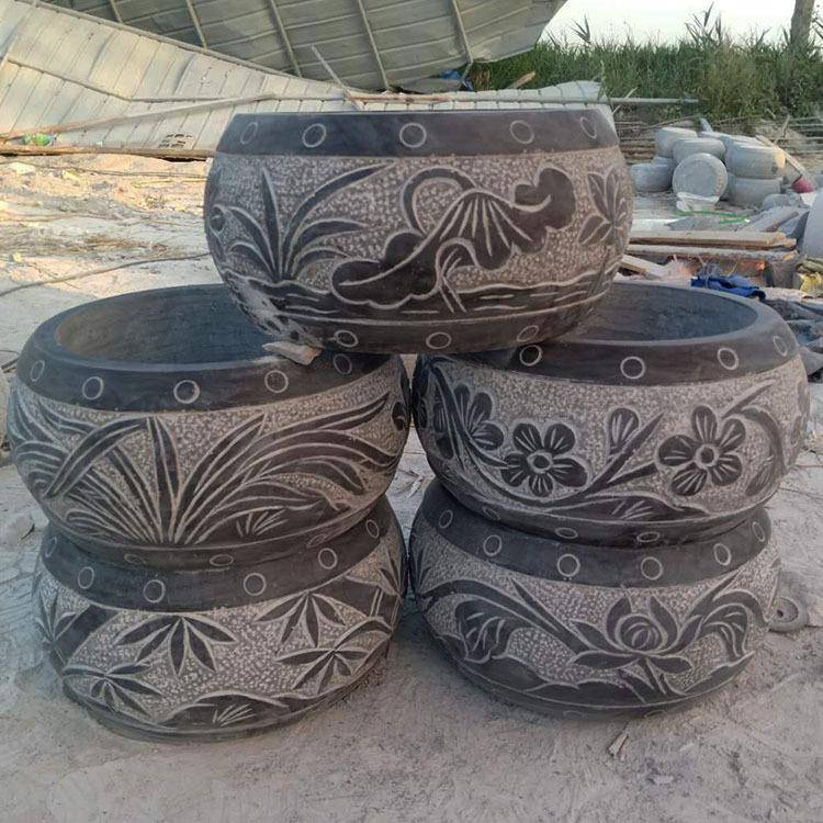 源头发货青石柱基石石雕小型柱墩石 仿古做旧石墩柱顶石装饰摆件
