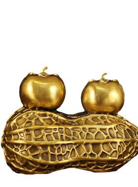 创意柿子花生摆件好事发生祥瑞工艺品摆饰家居客厅办公室桌面摆件