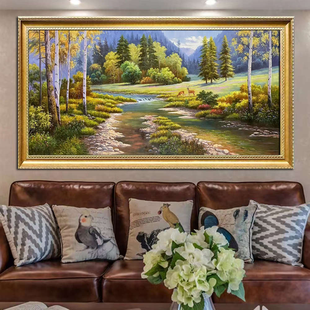 纯手绘油画风景山水欧式油画装饰画客厅玄关现代装饰画墙画壁画