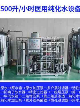 纯水备500428升卫设生级双级反渗化透化妆品GM化P设备无尘车间纯