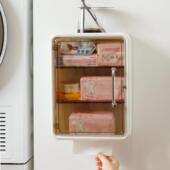 卫生间厕纸巾盒免打孔厕所抽纸置物架壁挂洗脸卫生巾化妆品收纳盒