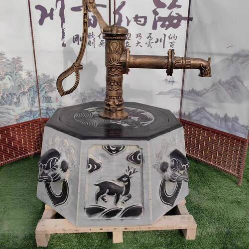 手动抽水泵压水机手动摇水泵铸铁老式井头家用抽水泵花园水泵井圈