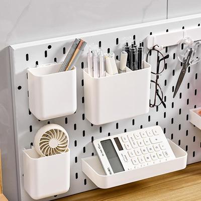 长孔铁艺洞洞板配件4孔距挂钩挂件零件盒书房置物架墙上架子托盘