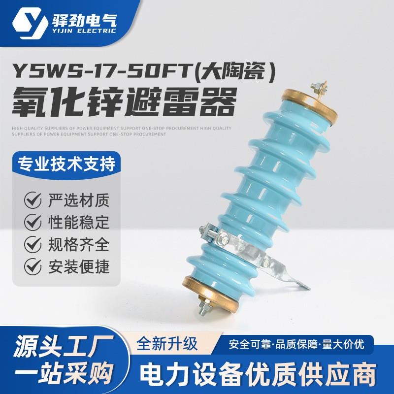 10KV广东型陶瓷避雷器Y5WS-17/50FT新型户外蓝色陶瓷氧化锌避雷器