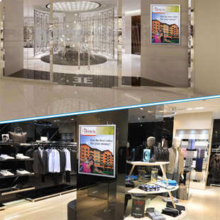 室内翻盖单双面铝框超薄灯箱 商场超市宣传牌超薄四边开启式灯箱