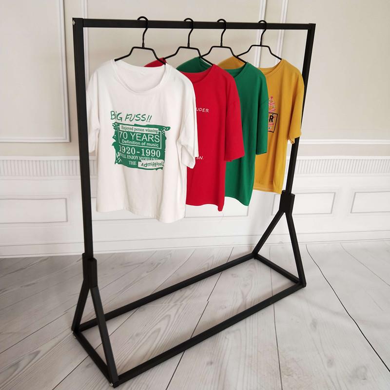 LUK铁艺架衣架装店男女货架展示服架落式中岛架侧挂衣服架子地单