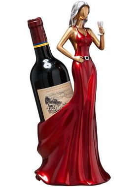 红酒架摆件跳舞女创意轻奢高档客厅家居玄关餐边电视柜酒柜装饰品