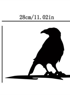 铁艺铁制工艺品乌鸦在树枝上的钢剪影金属墙艺术爆款