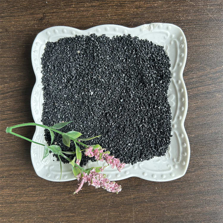 厂家直供金刚砂喷砂除锈耐磨地坪骨料金刚砂pc透水砖用黑色亮黑砂