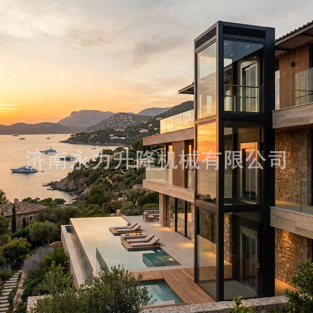 家用电梯小型曳引升降梯别墅自建房无地坑二层三层室内家用小电梯