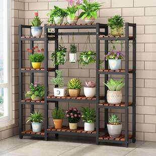 花架子室内家用阳台落地式置物架铁艺客厅简约多层新款高档挂架