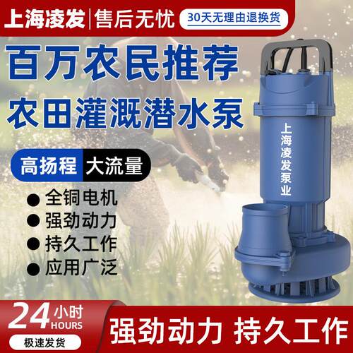 潜水泵220V高扬程大流量三寸四寸小型农用农田灌溉抽水泵家用鱼塘