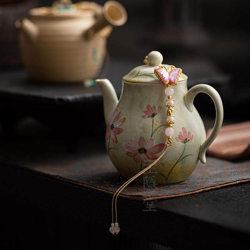 隐堂手工壶件绳盖碗茶壶提家溜吊坠小挂用功夫茶壶绳具装圭饰品配