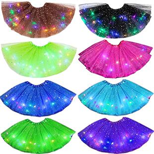 Sparkling strip with illuminated half body mesh skirt,