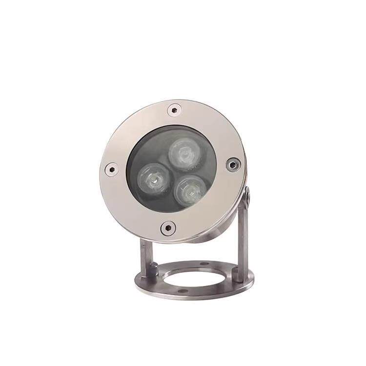 LED不锈钢水底灯3W户外防水IP68泳池水下射灯304涌泉灯RGB七彩24V