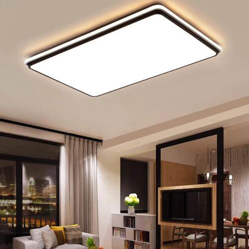 客厅主灯现代约大气长方形超663亮led简顶山灯吸2026年新款中灯具