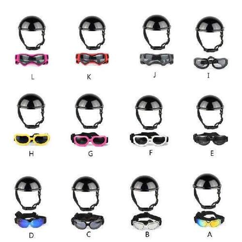 Puppy Sunglasses+Helmet Set Dog Helmet with Ear Hole Cool