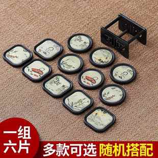 茶杯垫陶瓷吸水杯垫茶杯托隔热垫高级感家用防烫杯垫中式茶具配件